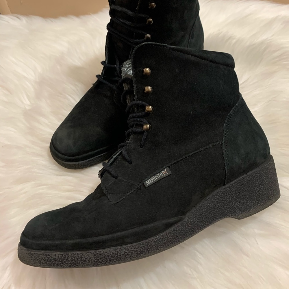 Mephisto Women’s Black Suede Ankle Boots Size 7